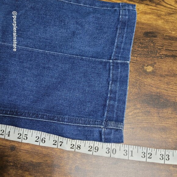 Lane Bryant Trouser Jeans 14 Wide Leg High Rise Medium Dark Wash Stretch Denim - Picture 10 of 13